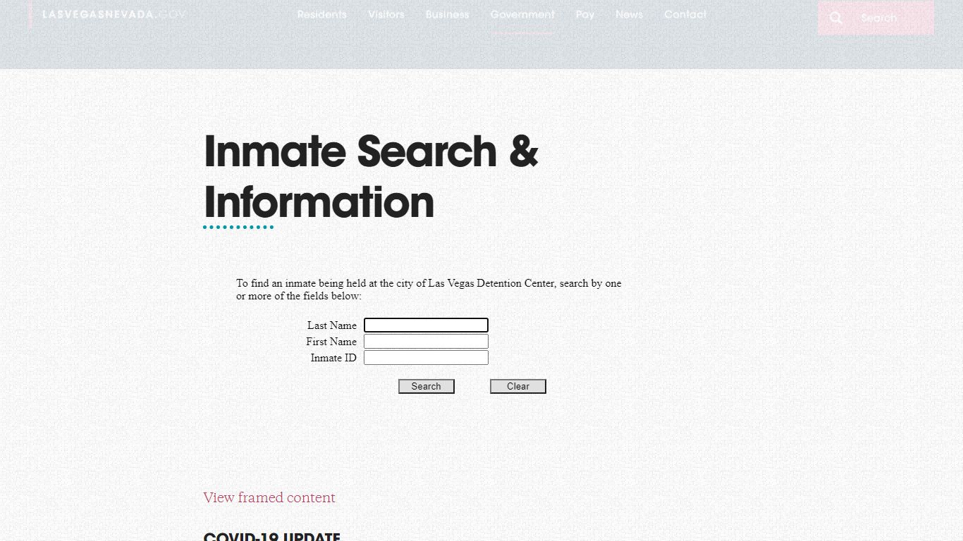 Inmate Search and Information - Las Vegas