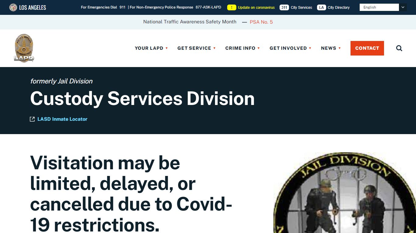 Custody Services Division - LAPD Online
